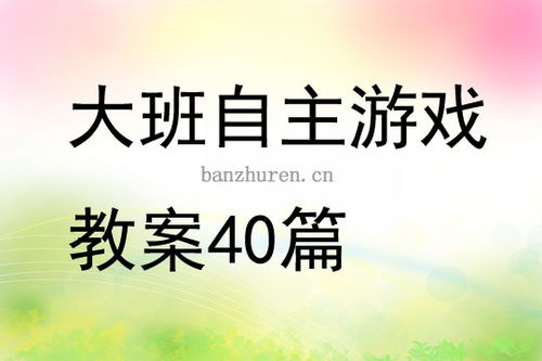 幼儿园自主游戏教案,激发幼儿创造力与社交能力的快乐之旅